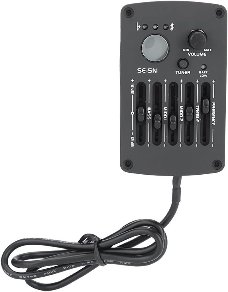 Dilwe Acoustic Guitar 5-Band EQ Equalizer with Pickup Tuner, for Acoustic Guitar, Ukulele, Bass and Other Musical Instruments - Image 3